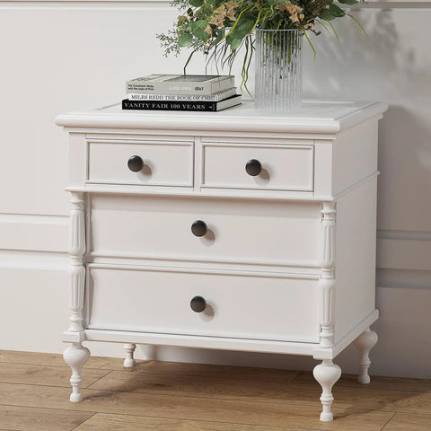White dresser with Black Round Matte Cabinet Knobs Dope Set With Zinc Alloy Metal Hardware For Dresser Drawer Cupboard And Kitchen Cabinets Heavy Duty Handles With 1 Inch And 1.77 Inch Screws Rust Resistant