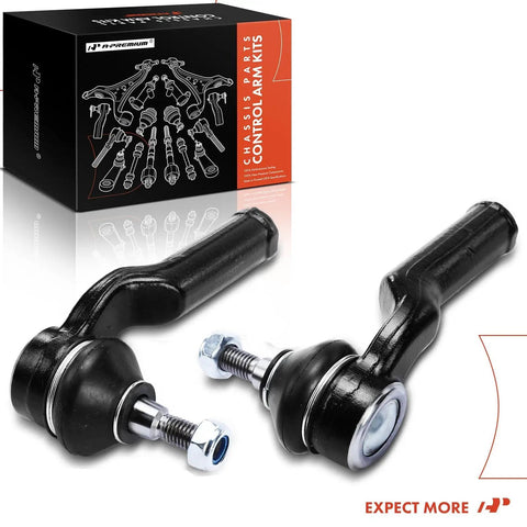Front Outer Tie Rod End Replacement For Ford Escape 2013-2019, Focus 2012-2018, Transit Connect 2014-2018, C-Max 2013-2018, And Lincoln MKC 2015-2019 - Fixes Uneven Tire Wear And Improves Steering Control, black steel with ball joint