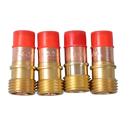 Close-up of fittings in the 123 Piece TIG Welding Torch Kit With Low Profile Gas Lens System And Pro Grade Alumina Nozzles