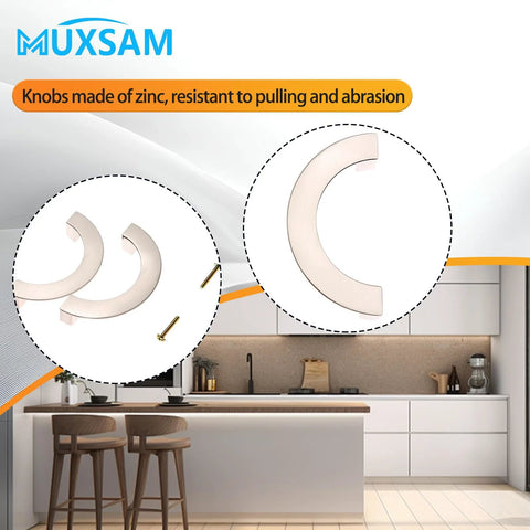 3.75 Inch C-C Furniture Pull Handles Semi Circular Half Circle Cabinet Wardrobe Door Drawer Pulls With Mounting Screws, kitchen view