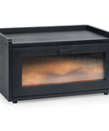 Stackable Pine Wood Bread Box For Kitchen Countertop With Magnetic Acrylic Door, Large Black Design, Vintage Style Storage