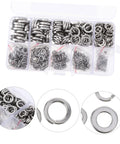 600 Piece Stainless Steel Washer Kit For Automotive, Construction And Industrial Use With Lock Gaskets And Split Washers Built To Last, High Conductivity, Rust Resistant, Easy To Install, Prevents Loosening; compartment case