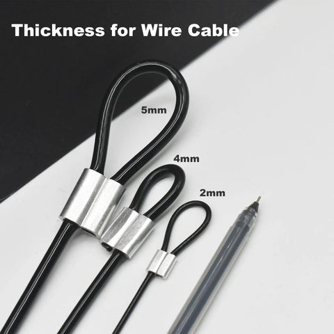 Wire cable loops with 5mm, 4mm, and 2mm thickness, 10 Pack 5mm Vinyl Coated Stainless Steel Wire Cable With Loops 12 Inch Lanyard Lock Security Chain For Outdoor Gates Black Heavy Duty Gate Hardware Weatherproof Rust Resistant 304 Grade 7x7 Strand.