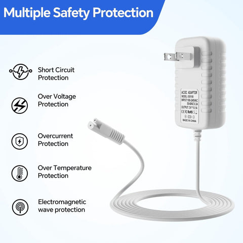 Charger For Water Flosser WP360 WP360W WP462 WP462W WP450 WP450W WP465 WP440 WF13CD010 WP13 WP100 Two Prong 3V Power Adapter Cord