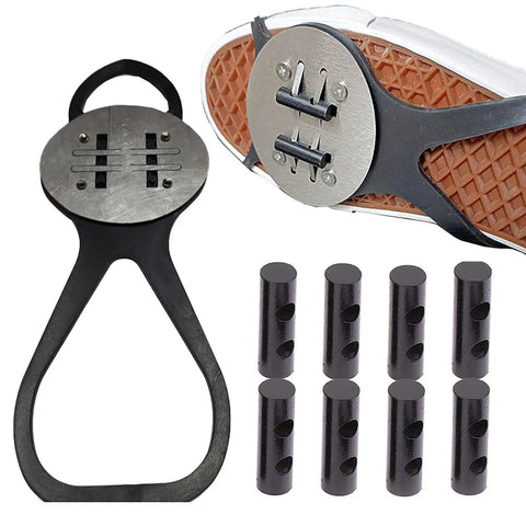 Stunt Ready Bicycle Sparks Kit With Flint Pads And Foot Brake Sparks For Skateboards And Riding Shoes Eye Catching Performance Set 1 Shoe Cover And 4 Flint Pads showing components including shoe cover and flint pads.