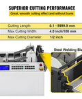 Gotta Get This VgtHK Auto PVC Heat Shrink Tube Cutter Electric Cable Pipe Cutting Machine For Sleeve Rubber Plastic Tube Wire Sheet Film Cut Width 100Mm, cutting machine with display and steel blade.