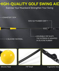 Golf Grip Trainer And Swing Training Aid For Warm Up And Tempo Control, Right Handed Practice Stick with silicone head and grip