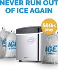 Portable Countertop Ice Maker Delivers 12 Bullet Ice Cubes in 7 Minutes, 50 Lb Daily Capacity
