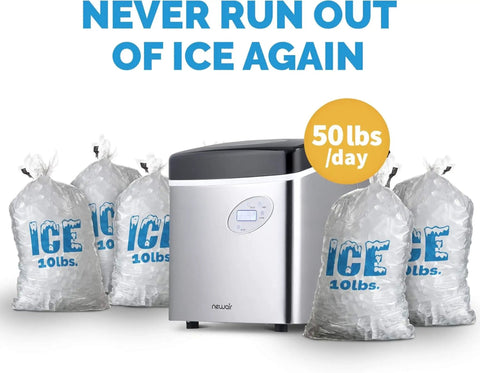 Portable Countertop Ice Maker Delivers 12 Bullet Ice Cubes in 7 Minutes, 50 Lb Daily Capacity