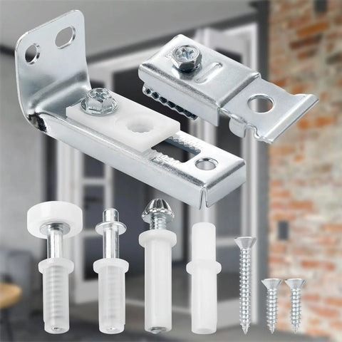 No Cap Heavy Duty Bifold Door Repair Kit For Closet Sliders Slick Rollers And Smooth Tracks Zero Hassle Installation Quick Fix hardware parts.