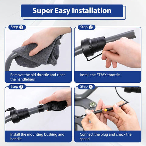 Installation steps for Best Bet Half Twist Throttle 3 Pin for 12 72V E Bike Ebike with waterproof extension cable male connector