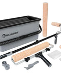 Pro Grade 20 Piece Paint Roller Set With Adjustable Frame And Extension Pole Jumbo Mini Roller Includes 18 Inch Bucket With Tray and rollers.
