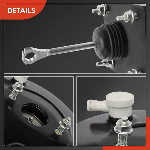 Rock Solid Replacement Vacuum Brake Booster Without Sensor For Chevy GMC Silverado 1500 Trucks showcasing connection points and detailed components.