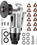 Abizarch Mini Pneumatic Chamfering Machine 30K RPM Air Beveler with adjustable speed knob and accessories for metal workpieces.