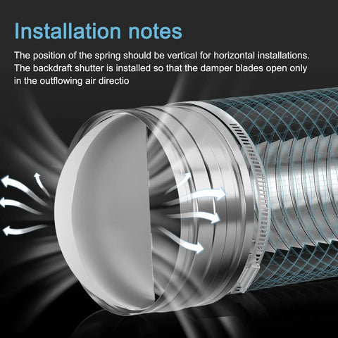 Upgraded 4 Inch Duct Damper Backdraft Damper One Way Airflow Backflow Preventer For Dryer Vent Hose 2 Pack With Thick 0.6mm Flaps