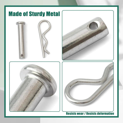 Heavy-Duty Clevis Pin And Clip Kit Replacement For Husqvarna Tiller Drive, Replaces 532132673 And 532003146, Pro-Grade Hardware That Protects The Drive Assembly And Extends Equipment Life., steel clevis pin and clip set, close-up