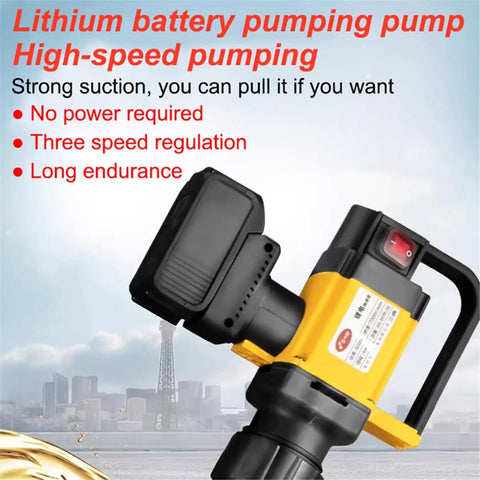 High Performance 1000W Electric Drum Pump With Brushless Motor Power Great For Diesel Fuel Transfer. Battery Powered Oil Transfer Pump Features Aluminum Tube And Three Speed Settings To Make Job A Breeze Without Hassle Or Maintenance Needs