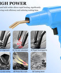 100W Portable Plastic Welding Tool for Car Bumpers with sequences of repair steps visible