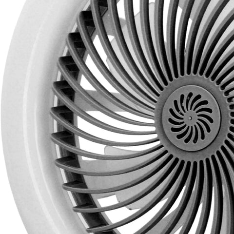 Onythral Mini Ceiling Fan with LED Fan Light White 180 Degree Lighting close-up of fan blades and motor for compact airflow.