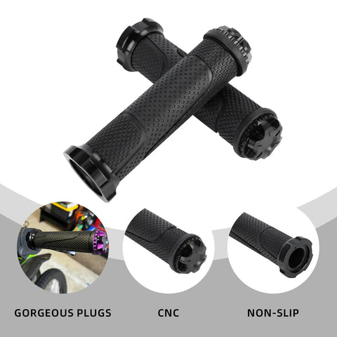 Dope Throttle Grips For Surron Sur Ron Light Bee X And S Model Aluminum Rubber Black Handlebar Grips With Purple End Plugs