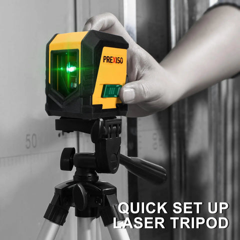 Green Beam Self Leveling Laser Level With 65 Ft Range Tripod Included Cross Line Projection For Precise Picture Hanging And Home Renovation LED Indicator 31.5 Inch Tripod Uses 2 AA Batteries on tripod setup