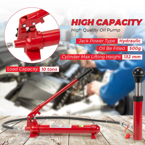 Amazon red 12-ton porta power hydraulic jack kit with 55-inch oil hose and storage case for trucks/tractors