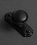 Killer 6-Pack Matte Black Cabinet Knobs With Backplates Solid Zinc Alloy Single Hole Drawer Pulls For Kitchen Cabinets And Dressers Hella Sweet Modern Hardware With Spacers Included, close-up view of knob and mounting plate.