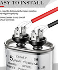 5uF Dual Run Oval Capacitor 370 To 440VAC CBB65-V easy installation wiring diagram