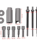 Heavy Duty 9 To 23mm Motorcycle Bearing Puller Internal Extractor Tool Kit High Strength Steel Build For Durable Service Ensuring Even Force Distribution During Removal Process To Protect Frame Integrity And Engine Block For Pro Shop Mechanics. Stainless steel motorcycle bearing puller kit with 9-23mm sizes