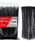 Heavy Duty 14 Inch Zip Ties 100 Pack Black Nylon Cable Ties With 50Lb Tensile Strength UV Resistant For Indoor And Outdoor Use
