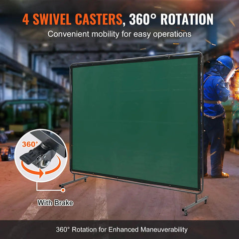 Move This Badass Six By Eight Foot Welding Curtain Around Your Garage Effortlessly With Four Smooth Rolling Locking Casters While Heavy Duty Flame Resistant Vinyl Blocks Hot Sparks Safely