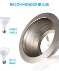 6 Inch Integrated Can Light Trim One Piece Baffle In Full Metal, Fits Halo Juno Remodel Recessed Cans, Satin Nickel Finish