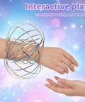Flow Ring Spinner Arm Tool 5.1 Inch Multicolor Iridescent Fidget Toy displayed on an arm with another hand nearby.