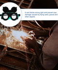 Kick Ass Flip Up Welding Goggles Heavy Duty Safety Glasses Rugged 2 Pack Welder Shades, black frame with flip up lenses, protecting eyes during welding.