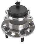 Front view of Beefed-Up Rear Wheel Bearing Hub Assembly With ABS Fits 2015-2019 Hyundai Sonata, 2016-2021 Tucson, 5 Lug