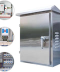 Weather Resistant Stainless Steel Electrical Enclosure Box For Outdoor Use 24x31.5x10 Inch Junction Control Chest, front view