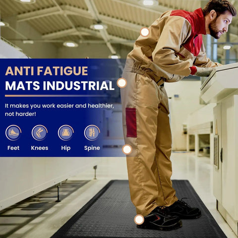Industrial Grade Anti Fatigue Mat For Standing Comfort All Day 3x5 Ft Thick 15/16 Inch Ergonomic Floor Mat Non Slip Heavy Duty Workshop Pad