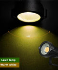 Outdoor Landscape LED Lighting 5W Waterproof Garden Lights COB LED Spotlights illuminating lawn with warm white light