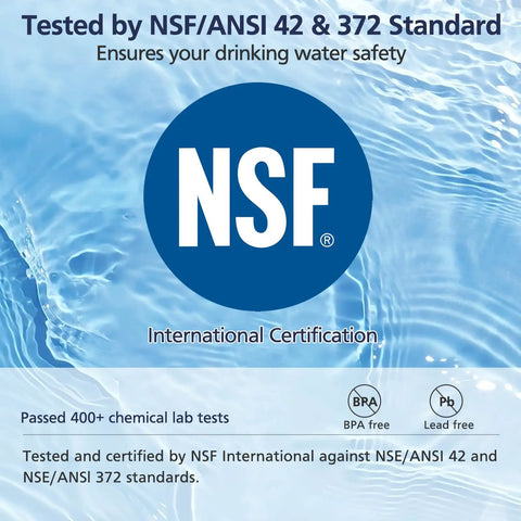 NSF certification seal for Six Pack Replacement Water Filters For Pitchers And Dispensers Compatible With Classic OB03 models