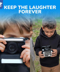 Kids Instant Print Camera For Ages 3 To 12 With 1080P Video Two Point Four Inch Screen Black And White Thermal Printing No Ink Fun Filters Flash Time Lapse Continuous Shoot Sixteen Times Digital Zoom Easy Share And Decorate black kids camera with instant print photo