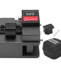 High Precise Optical Fiber Cleaver Automatic Knife Return 3 In 1 Tool For Cable Cutting Machine M9, black with accessories.