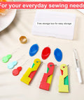 10 Pack Automatic Needle Threader Set Easy No Fuss Needle Threading Tool for Sewing and Embroidery Plastic Threaders for Seniors and Visually Impaired Colorful Mix of Green Yellow Red with storage box