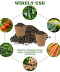Image of 40 Pcs 3.15 Inch Eco Friendly Biodegradable Peat Pots Seedling Starters Kit With 10 Labels featuring peat pots and vegetables.