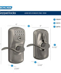 Plymouth Keypad Lock No Keys Needed With Lever Handle Electronic Keyless Entry And Auto Lock Matte Black Finish