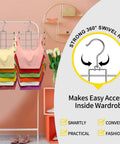 Metal Tank Top Hangers 2 Pack Swivel Closet Organizer Vertical Bra Camisole Rack displaying colorful tank tops on strong hook.