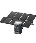 SOLIX C300 DC Power Bank Station with 60W Solar Panel and LiFePO4 Battery for outdoor camping and emergency power.