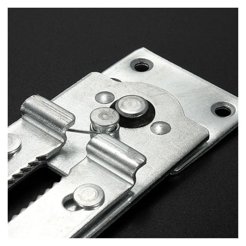 Straight Up Heavy Duty Sofa Connectors Snap Bracket Kit Locks Sectional Couch In Place Durable Steel Hinges close-up of metal connector with locking mechanism