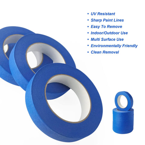 Blue Painters Tape 1 Inch Wide Residue Free Masking Tape For Sharp Clean Lines On Walls No Mess Easy Peel Sticks To Surfaces