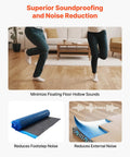 Image showing Heavy Duty Floor Underlayment Roll 3 Mm Thick Laminate Flooring Padding With Vapor Barrier reducing footstep noise.