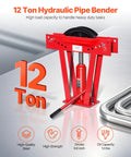VEVOR 12 Ton Hydraulic Pipe Bender Manual Copper Tube Bending Machine With Six Dies for Piping and heavy-duty tasks.